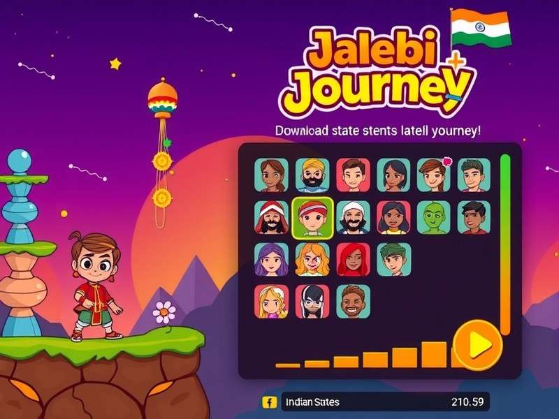Jalebi Jump Journey character selection screen showing diverse Indian-inspired avatars