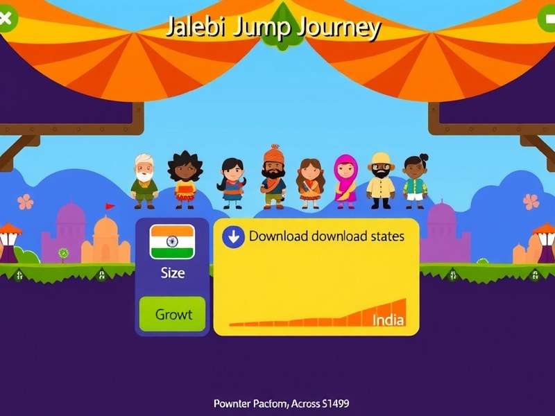 Jalebi Jump Journey gameplay screenshot showing colorful levels and characters